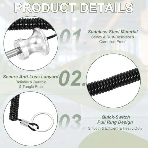 Weight Stack Pin, Weight Gym Pin Strength Training Equipment Replacement with Pull Rope for Commercial Home - color: Silver, size: 0.3 x 3.1 Inch