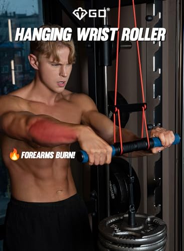 GD Hanging Wrist Roller Forearm Strengthener Grip Strength Trainer | Arm blaster, Forearm workout Machine, hand strengthening devices exerciser, arm wrestling training equipment, Hand Gripper - color: Hanging Wrist Roller Standard (Rope : Black)