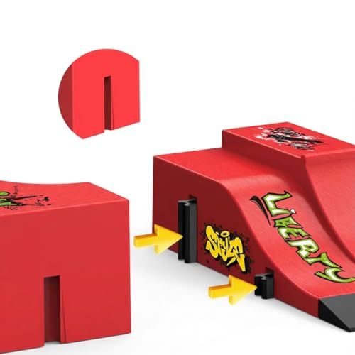Fingerboard Skate Park Set - Compatible with Tech Deck Skateboards - 6 Ramps, 6 Fingerboards, & Obstacles - Ideal for Fingerboard Enthusiasts