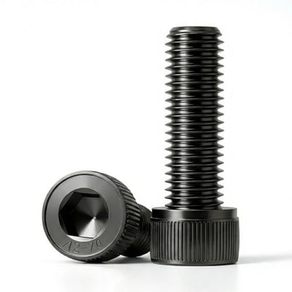 M5 x 8mm (50 Pack) Socket Head Cap Bolts with Hex Spanner, Black Oxide 304 Stainless Steel 18-8, Allen Socket Drive, Full Thread