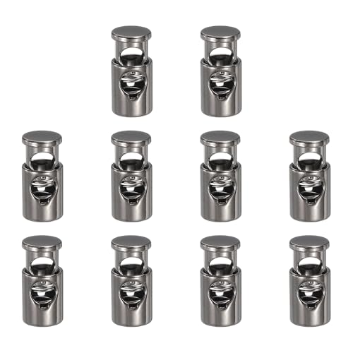 uxcell Metal Cord Locks, Single-Hole Cord Locks for Drawstrings End Stopper Fastener Slider Toggles Clip Shoelaces Backpacks - color: Glossy Black, size: 6.5mm
