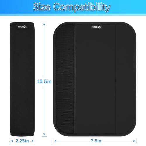 Cosmos 2 Pcs Neoprene Shoulder Strap Pads Universal Cushion Shoulder Pad Replacement for Laptop Bag, Messenger, Travel Duffel, Guitar, Car Seat Shoulder Strap Padding, 10 in, Anti-Slip Design