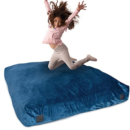 Milliard Crash Pad Sensory Pad with Foam for Kids and Adults with Washable Cover (5 feet x 5 feet) (Blue) - color: Blue