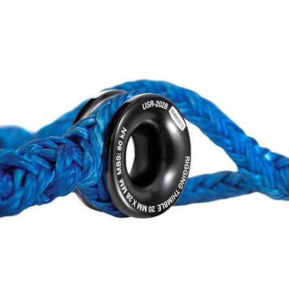 Pelican Rope Arborist Sling, USA Made 5/8" Adjustable Rigging Block Sling with Aluminum Ring - Single-Head, 14,800 LBS MBS / 1,480 LBS WLL, 12 Strand Blue Polyester, Tree Climbing Gear, 10 FT - style: Single-Head | 5/8" - 10 FT
