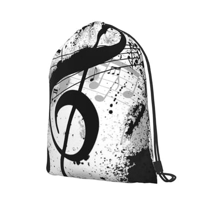 Music Note Drawstring Backpack String Bag Gym Sackpack Lightweight Waterproof Sport Bag for Women Men - color: Music Note