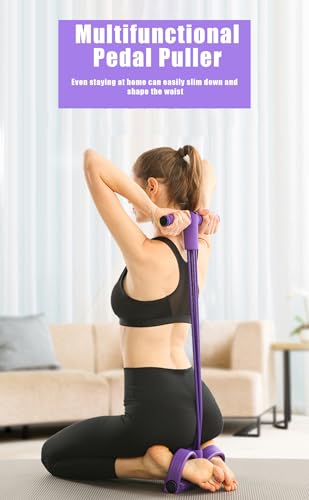 21 Fitness Resistance Bands-4 Tube Pedal Ankle Puller,Pedal Resistance Band with Handle,Resistance Bands,Strength Training, Tummy, Waist, Arm, Leg Slimming, Home Gym Exercise Equipment