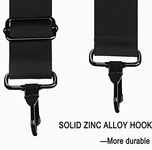 Shoulder Strap 56 Inch, Universal Adjustable Shoulder Belt Replacement Laptop Bag Shoulder Strap with Metal Hooks for Briefcase, Laptop Messenger Crossbody Bag, Luggage Duffel Camera, Black