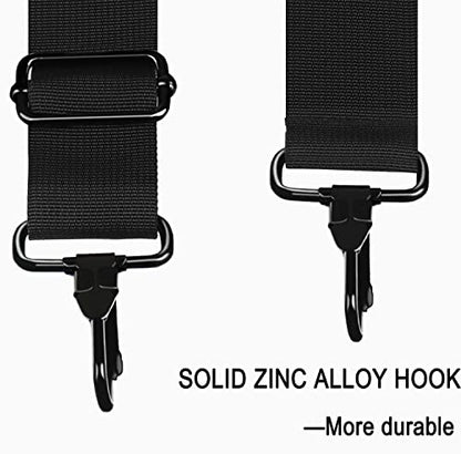 Shoulder Strap 56 Inch, Universal Adjustable Shoulder Belt Replacement Laptop Bag Shoulder Strap with Metal Hooks for Briefcase, Laptop Messenger Crossbody Bag, Luggage Duffel Camera, Black