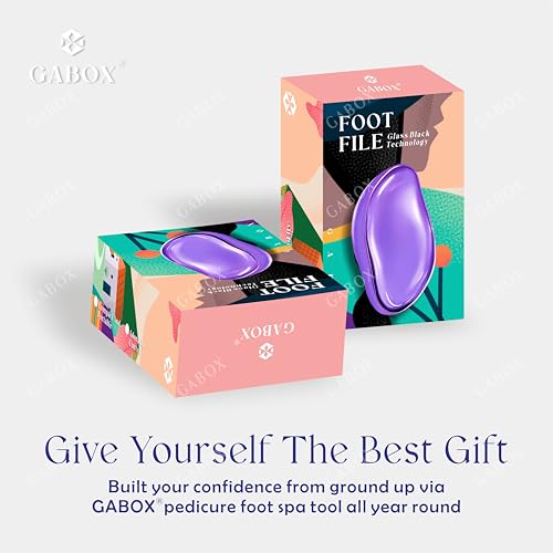 GABOX Nano Glass Pro Foot File, Feet Callus Remover, Dead Skin Exfoliator | Heel & Foot Scrubber, Pedicure SPA Tool for Women & Men, Removedor de Callos en Los Pies, Crystal Purple - style: Crystal Purple