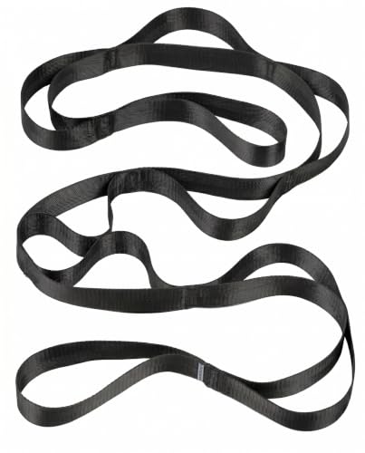 Acozycoo Stretching Strap with Loops for Physical Therapy,Knee,Calf,Back | Yoga Strap for Stretching,Non-Elastic Stretch Band,Rehab,Pilates,Flexibility Training,Hamstring,Leg Lifter,Fascia,Leg,Hip - color: Black, size: Length: 75 inches, Width: 1 inch