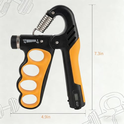 Sutekus Hand Grip Strengthener with Digital Counter, Ergonomic Grip Strength Trainer for Athletes, Musicians, Forearm Exercise & Physical Therapy