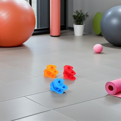 6pcs Climbing Wall Holds Kit, Thickened Indoor Outdoor Playground Climbing Rock Attachments with Blue Red Orange Grips for Home and Sports Play Sets