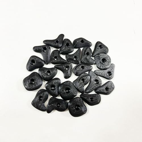 24Pcs Rock Climbing Holds for Bearded Dragons,Reptiles Toy Rock Wall Holds,6 Multi-Size Climbing Rock Wall Grips for Bearded Dragons Tank Accessories,Black