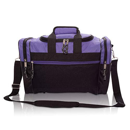 DALIX 17" Blank Duffle Bag Duffel Bag Travel Size Sports Durable Gym Bag - color: Purple