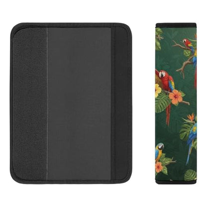 2PCS Parrot Tropical Birds Botanical Seat Belt Shoulder Pad Soft Padded Harness Pads Strap for Adults and Children, All Vehicles, Anti-Slip Pad - color: Pattern 1234