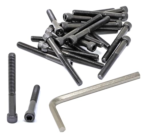 iexcell 20 Pcs 1/4-20 x 2-1/4" Partially Threaded Alloy Steel 12.9 Grade Hex Socket Head Cap Screws Bolts Kit, Black Oxide Finish - size: 1/4-20 x 2-1/4" ( Partially Threaded )