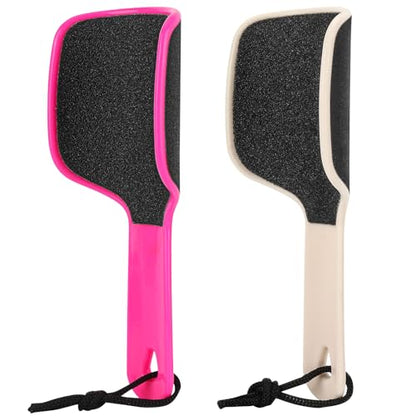 2 Pcs Curved Foot File Callus Remover for Feet, U Shaped Foot Scrubber Dual Sided Heel File Scraper Dead Skin Remover - color: Rose Pink&yellowish