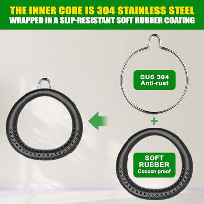 SELEWARE Trapeze Swing Rings, Non-Slip Gymnastic Rings Pull Up Exercise Rings for Home Gym Playground Ninja Warrior Obstacle Course Training Workout - color: 2-pack Trapeze Rings