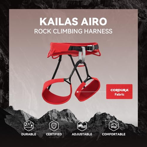 KAILAS Airo Rock Climbing Harness Men Roofing Harnesses Rescue Mountaineering Safety Belt Women Comfortable Lightweight - color: Red, size: Small
