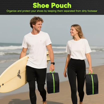 2 Pack Smell Proof Shoe Bags for Travel, Water-Resistant Odor Absorbing Cleat Shoe Organizer with Zipper | Sports Shoe Pouch for Soccer, Golf, Gym, Tennis, Baseball, Running