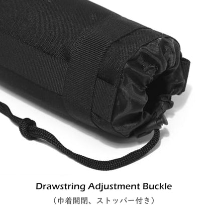 TRIWONDER Tactical MOLLE Water Bottle Pouch H2O Hydration Carrier, Military Bottle Holder Molle Drink Holder Travel Water Bottle Bag for Backpack Camping Outdoor - color: 01 Black - 2 Pack