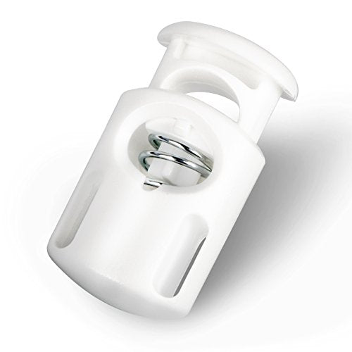DYZD Plastic Cord Locks End Spring Stop Toggle Stoppers Multi-Colour (10PCS, White) - color: White