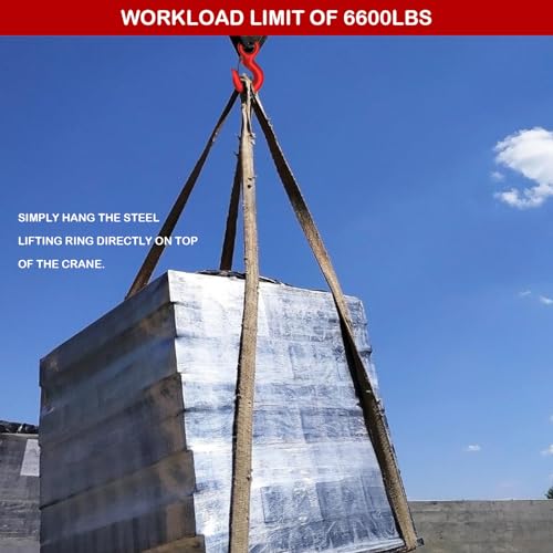 Lifting Sling Heavy Duty Web Sling with G80 Hook | 4.92 Ft Length, 6600 Lbs Max Load, Heavy Duty Industrial Polyester Webbing, Ideal for Cargo Hoist & Construction Lifting - size: 4.92FT
