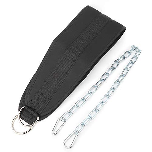 Fitness Dip Belt, Weighted Dip Belt with Steel Chain, Supports Up to 200lbs, for Pull Ups, Chin Ups, Lunges and Various Exercises