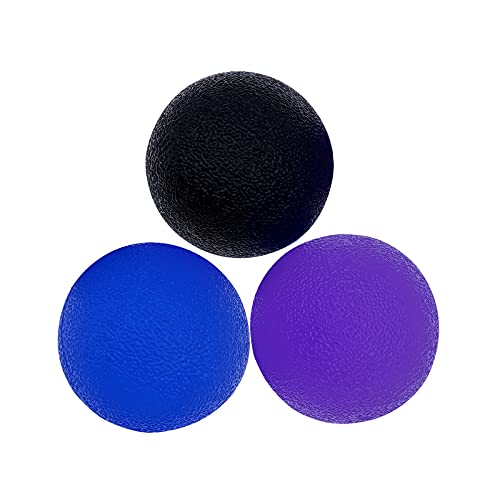 Small 2-Inch Stress Balls for Adults, 3-Pack for Hand and Grip Exercise | Small 2-inch silicone squeeze balls in soft, medium and firm levels for hand exercise, light grip exercise and stress relief