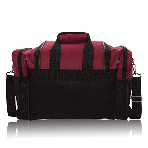 DALIX 17" Blank Duffle Bag Duffel Bag Travel Size Sports Durable Gym Bag - color: Maroon