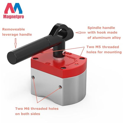 Magnetpro Multipurpose Switch Magnet 660 LB Pull-Off Force | On/Off Magnet Switchable for Lifting, Welding Positioning, Automation, Metal Separation, Liquid Filtration