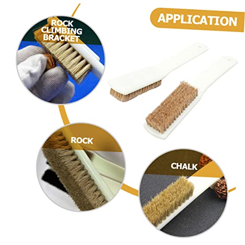2Pcs Climbing Brush Set Boars Hair and Sturdy Handle for Rock Cleaning Portable Bouldering Tool for Outdoor Sports