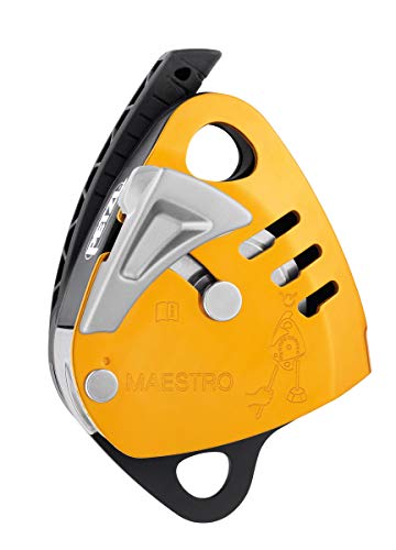 Petzl, Descender Maestro S, Descender with Integrated Progress-Capture Pulley for Loads up to 250 kg, Compatible with 10.5 to 11.5 mm Ropes