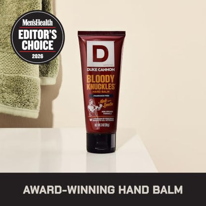 Duke Cannon Supply Co. Bloody Knuckles Hand Repair Balm for Men - 3 oz Travel Size Hand Cream - Fragrance- Free Moisturizing Cream for Dry Cracked Hands - Non-Greasy Lanolin Formula - size: 3 Ounce (Pack of 1)