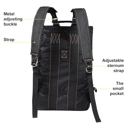 Military Tactical Backpack with Parachute Buckles, Nylon Daypack | Built for men and women for travel, outdoor hiking, camping, trekking, climbing, college, and daily carry - color: Black