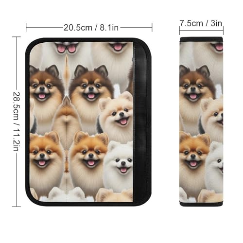 2PCS Pomeranian Dog Car Seat Belt Pad Universal Soft and Comfortable Harness Pads Strap for Kids, Car Seats Pushchair Strollers High Chair Pushchair - color: Pattern 754