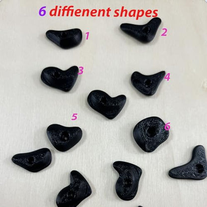 24Pcs Rock Climbing Holds for Bearded Dragons,Reptiles Toy Rock Wall Holds,6 Multi-Size Climbing Rock Wall Grips for Bearded Dragons Tank Accessories,Black