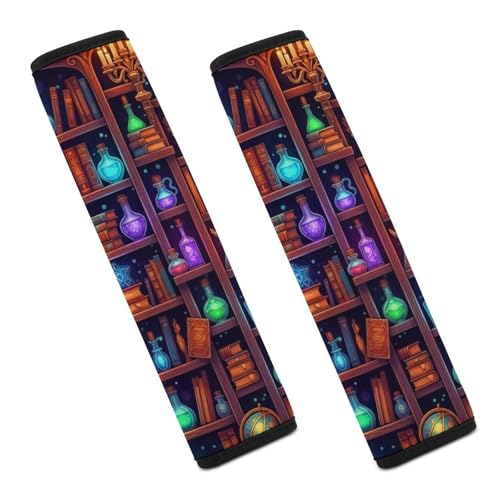 Universal Soft and Comfortable Car Seat Straps Shoulder Pads for Adult Use, Stroller Pushchair High Chair, 2PCS Bookish Readers Librarian Goth Witch Book Harness Pads Strap - color: Pattern 521