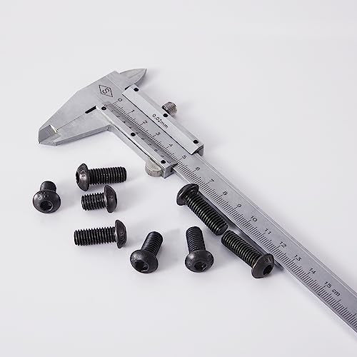 M8 x 12mm 16mm 18mm 20mm 25mm Button Head Socket Cap Screws Bolts, 10.9 Grade Alloy Steel, Black Oxide Finish, Metric Allen Hex Drive, Fully Threaded, Assortment Kit 50Pcs - size: Button M8x12-25 mm