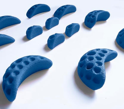 Moon Rock Climbing Holds Kids Swing Set Easy to Grab Rock Climbing Holds for Swing Sets and Home Climbing Walls. Positive in Cut Jugs. (Blue) - color: Blue