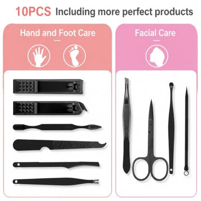 OKOMER Nail Clipper Set - Professional Manicure Set 10 PCS Stainless Steel Nail Kit with Travel Case, Nail Clippers Set Gift for Men Women - size: Small (Pack of 1)