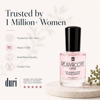 Duri Rejuvacote 1 Nail Growth System - Maximum Strength Nail Strengthener for Damaged Nails from Gel, Acrylic Manicure | Grow Long Natural Fingernails Fast - Rejuvacare Nail Hardener - 0.45 fl. oz. - color: Rejuvacote 1 Original Maximum Strength Nail Grow