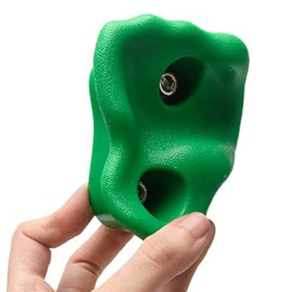 HERCHR 10 Rock Climbing Holds, PE Ergonomic Rock Wall Holds Grips for Indoor and Outdoor Playground Play Set Includes Mounting Hardware - color: Green