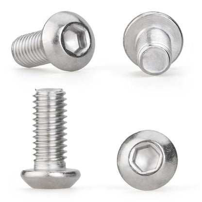 M2.5 x 6mm 100 Pcs Button Head Socket Cap Screws, 304 Stainless Steel (18-8), Fully Threaded, Bright Finish, Allen Hex Drive, Includes Hex Wrench, for Furniture, DIY, 3D Printing - size: M2.5 x 6mm-100 PCS