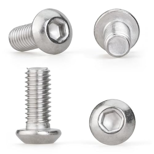 M2.5 x 6mm 100 Pcs Button Head Socket Cap Screws, 304 Stainless Steel (18-8), Fully Threaded, Bright Finish, Allen Hex Drive, Includes Hex Wrench, for Furniture, DIY, 3D Printing - size: M2.5 x 6mm-100 PCS