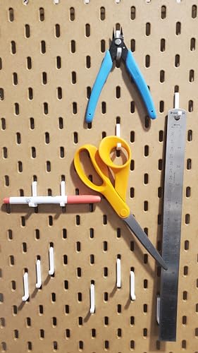 'Just Hanging' Pegboard Hook Packs, Compatible with IKEA SKADIS Pegboard, Display Hook SKADIS Accessory (Glossy White, 12pk, LV-Hook) - color: Glossy White, size: 12pk, LV-Hook