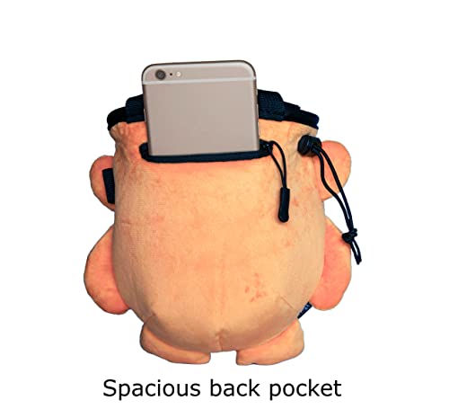 Chalk Bag for Rock Climbing - Bouldering Chalk Bucket with Quick-Clip Belt, Zipper Pocket and Brush Holder - style: Monkey