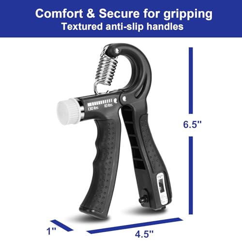 XPRT Fitness Hand Grip Strengthener [2 Pack] | Adjustable Resistance 10-130lb | Forearm Hand Exerciser for Athletes, Musicians, Rock Climbing & Rehabilitation | Premium Grip Strength Trainer - color: Single