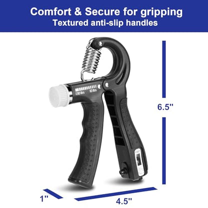 XPRT Fitness Hand Grip Strengthener [2 Pack] | Adjustable Resistance 10-130lb | Forearm Hand Exerciser for Athletes, Musicians, Rock Climbing & Rehabilitation | Premium Grip Strength Trainer - color: Single