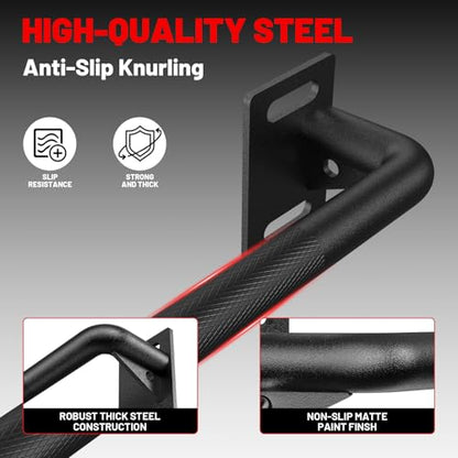 Wall Mounted Pull Up Bar, Chin Up Bar for Home Gym Strength Training | PAPABABE Sturdy Anti-Slip, Knurled Grip, Quick Install, Multi-Grip Versatile, Wall-Mounted Space-Saver 500 Weight Capacity - style: 36 inch